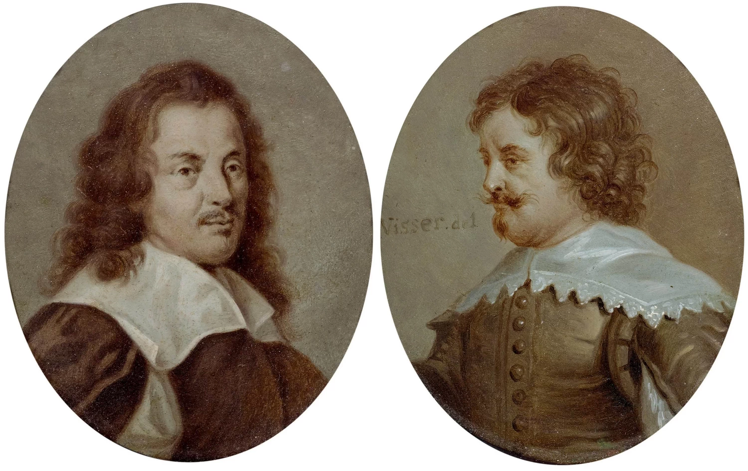 Ritratto dell'artista Justus Sustermans (1597 - 1681) ePieter Soutman (1580, 1657), eseguiti da Jan Stolker